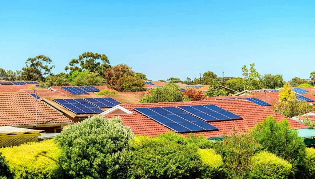 Solar panels installed on roofs in South Australia